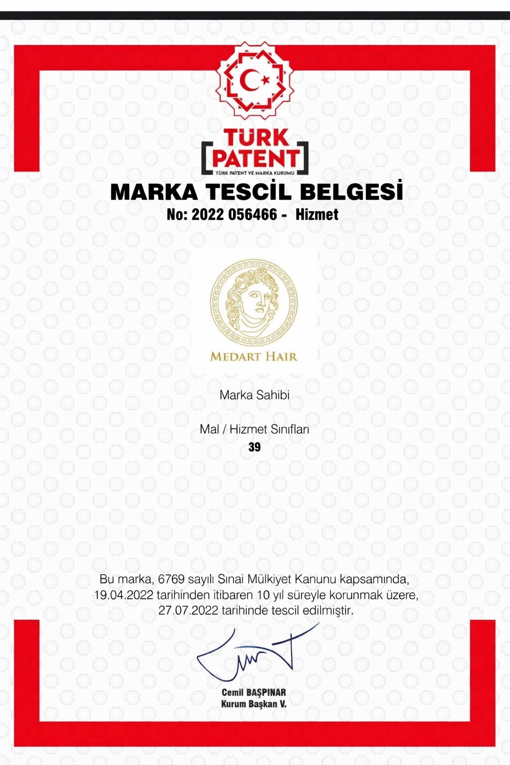 Trademark Registration Certificate